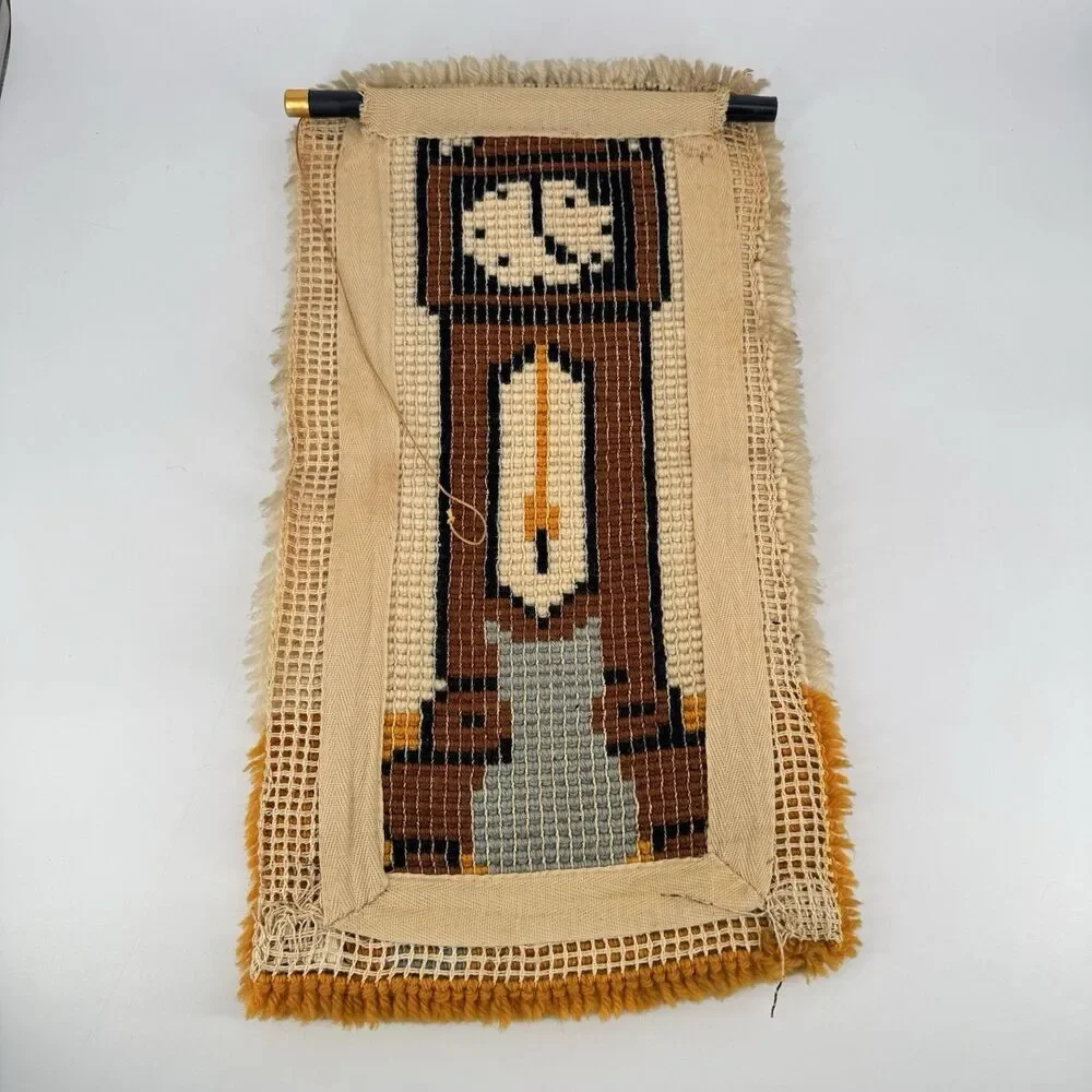 Vintage Handwoven Wall Hanging Tapestry Folk Art Textile 22x12